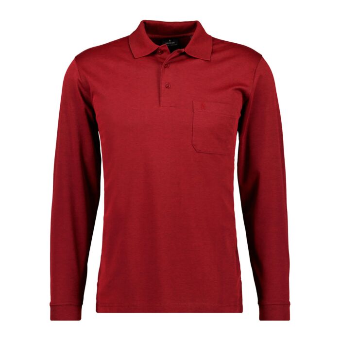 Ragman Herren-Poloshirt langarm uni, bordeaux, XL von Ragman