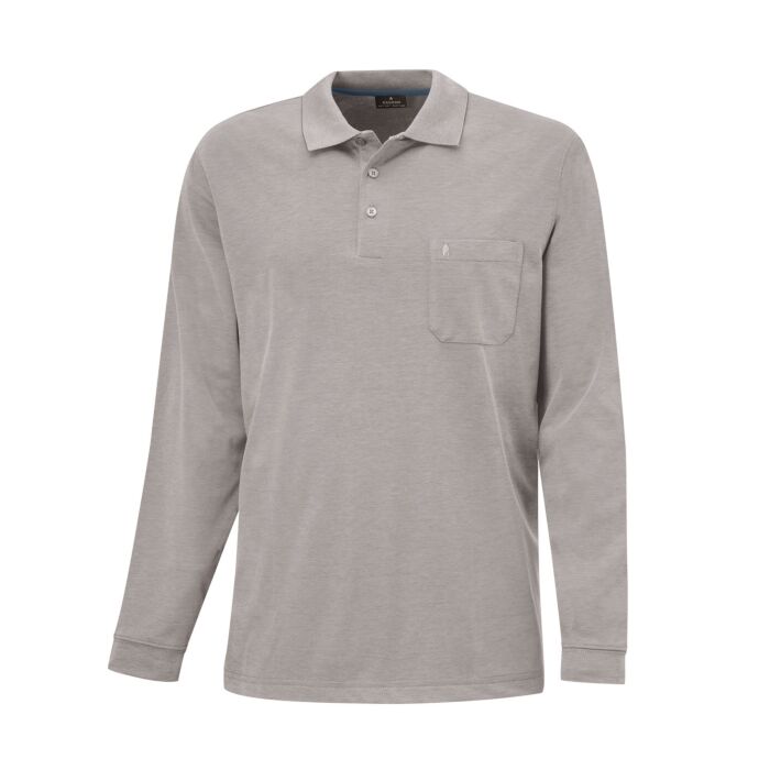 Ragman Herren-Poloshirt langarm uni, taupe, Xxxl von Ragman