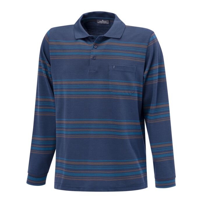 Ragman Langarm-Polohemd mit Streifenmuster Ragman Langarm-Polohemd mit Streifenmuster von Ragman