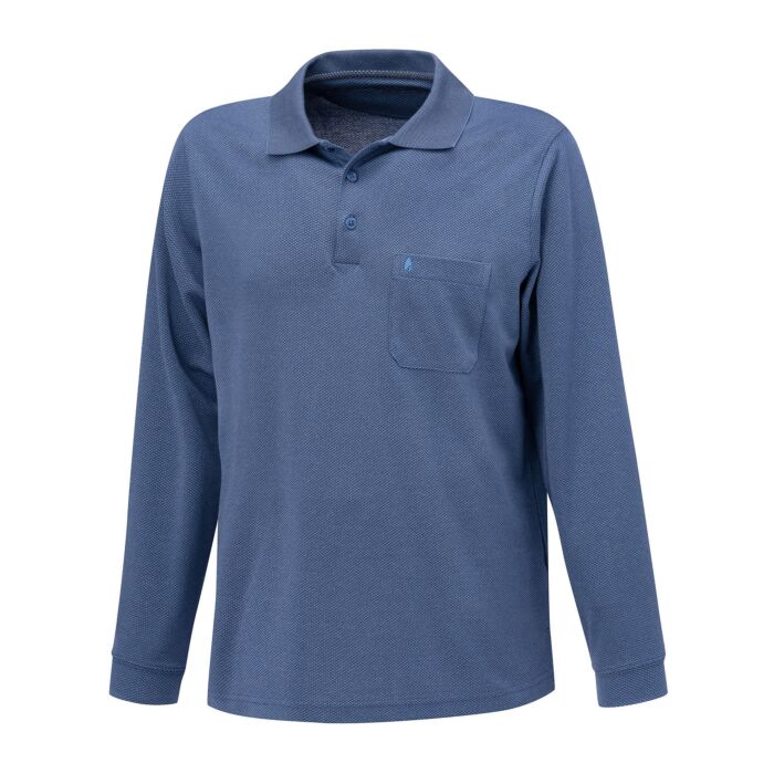 Ragman langarm-Polohemd mit dezentem Muster Ragman langarm-Polohemd mit dezentem Muster von Ragman