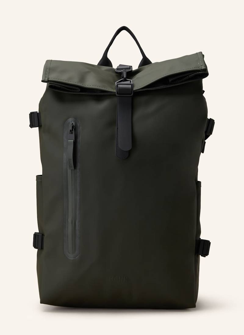 Rains Rucksack Rolltop Large Mit Laptop-Fach gruen von Rains