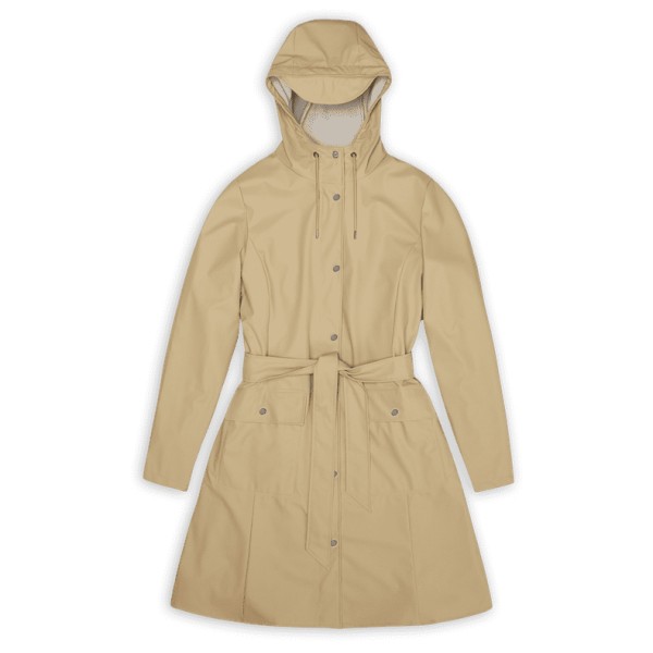 Rains - Women's Curve Long Jacket W3 - Regenjacke Gr M beige Rains - Women's Curve Long Jacket W3 - Regenjacke Gr M beige von Rains