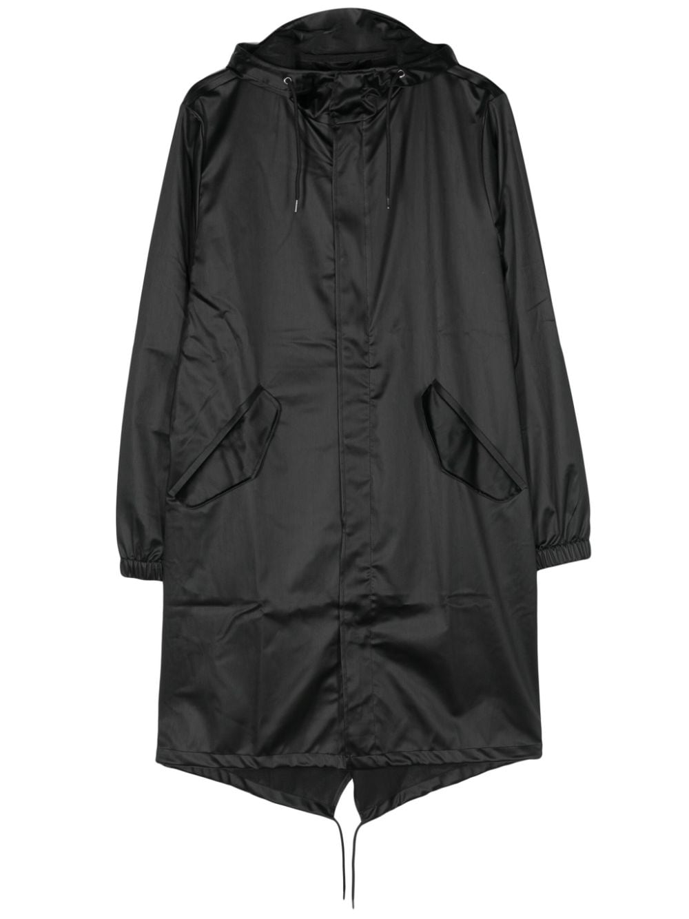 Rains fishtail midi parka raincoat - Black von Rains