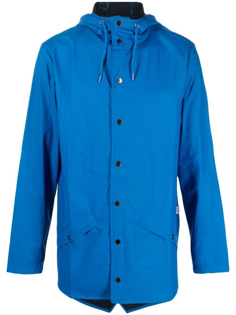 Rains hooded waterproof raincoat - Blue von Rains