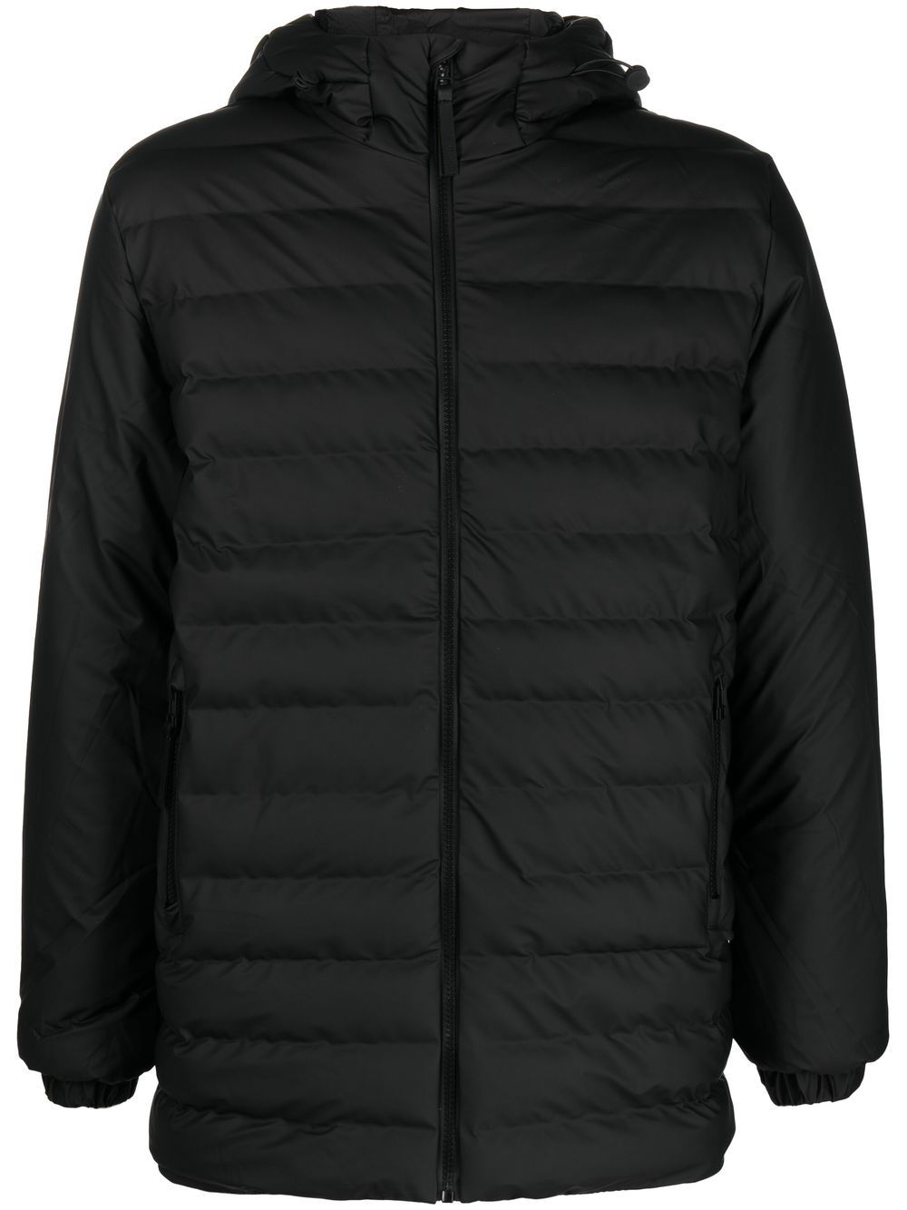 Rains hooded zipped padded jacket - Black von Rains