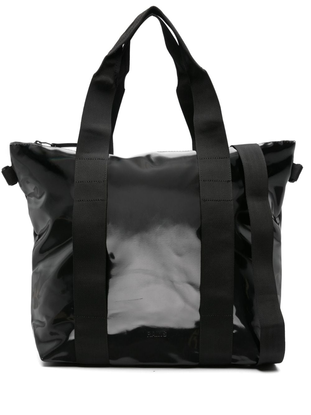Rains mini logo-debossed tote bag - Black von Rains