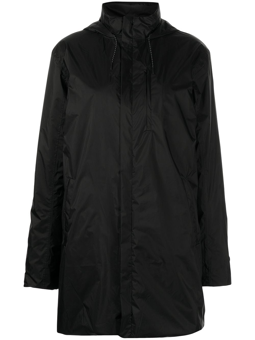 Rains padded hooded rain coat - Black von Rains