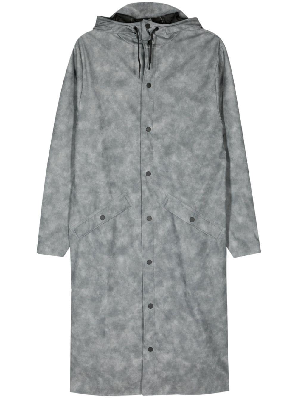 Rains tie-dye hooded parka coat - Grey von Rains