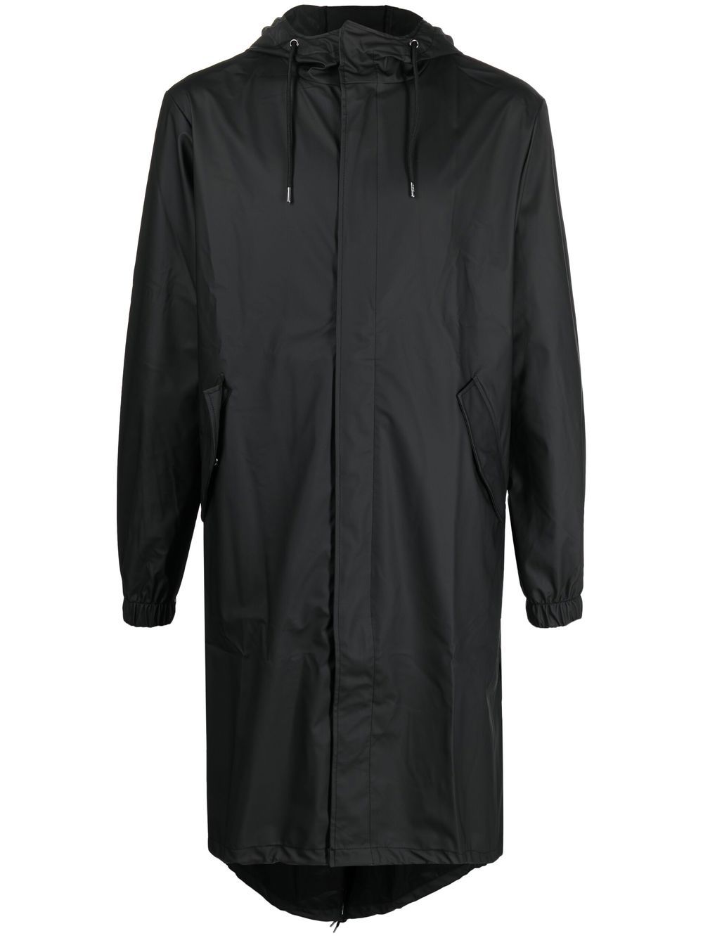 Rains zip-up hooded raincoat - Black von Rains