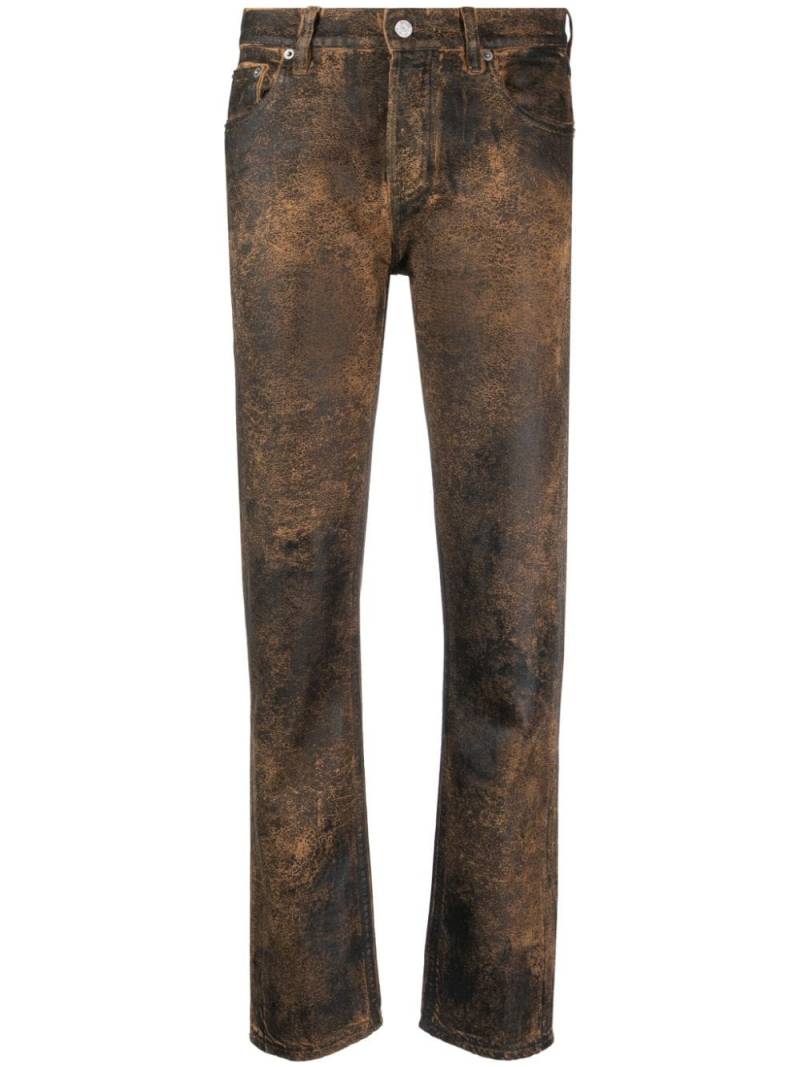 Ralph Lauren Collection 750 coated-finish straight-leg jeans - Brown von Ralph Lauren Collection
