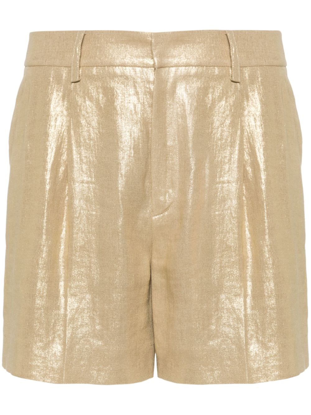 Ralph Lauren Collection Beverleigh foiled linen shorts - Gold von Ralph Lauren Collection