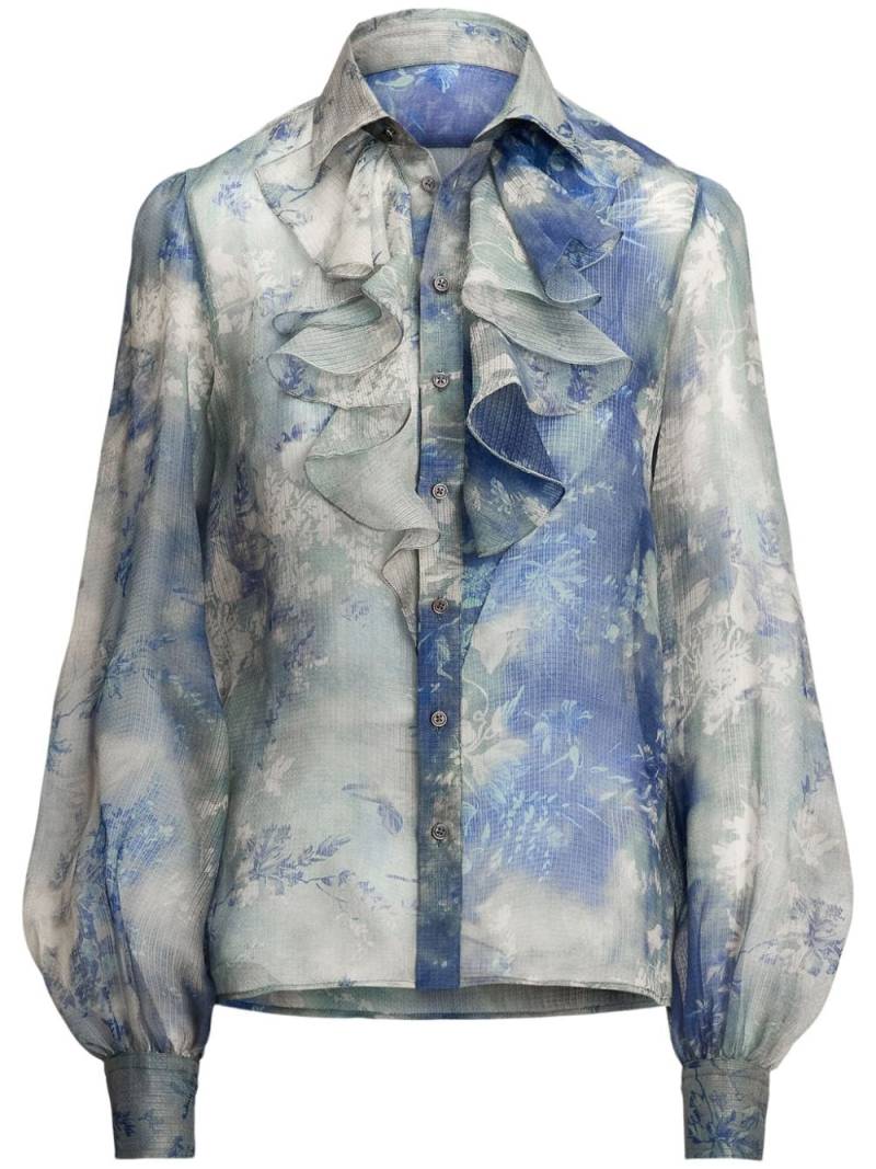 Ralph Lauren Collection Dylon floral-print silk blouse - Blue von Ralph Lauren Collection