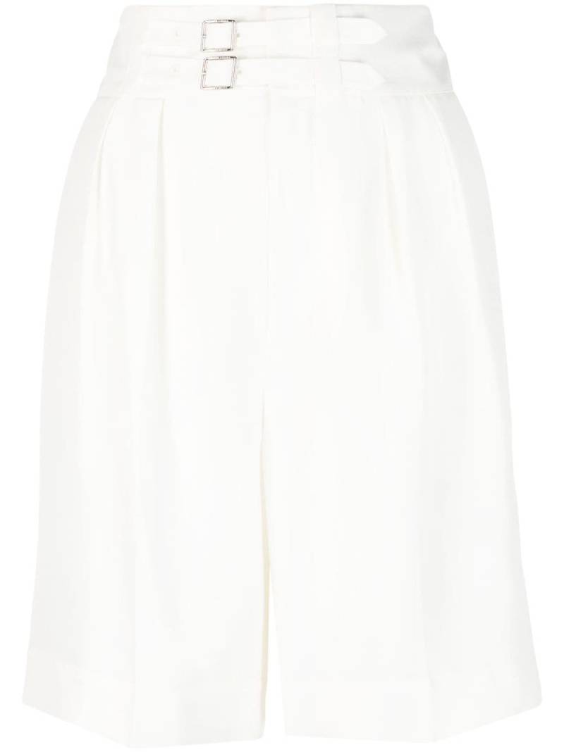 Ralph Lauren Collection Francine pleated silk shorts - White von Ralph Lauren Collection
