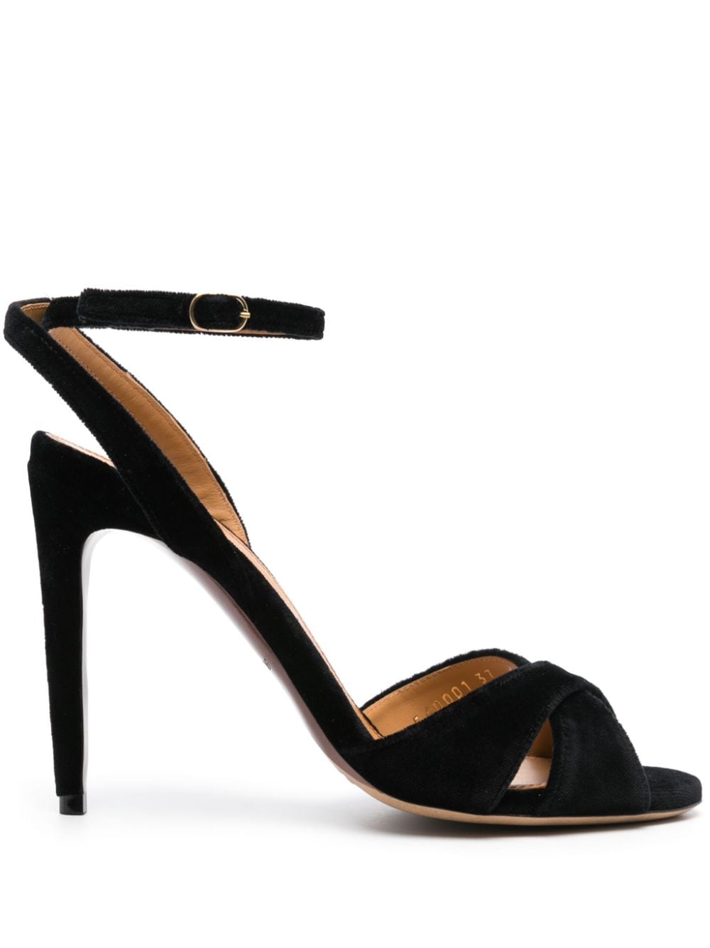 Ralph Lauren Collection Kandice 110mm leather sandals - Black von Ralph Lauren Collection