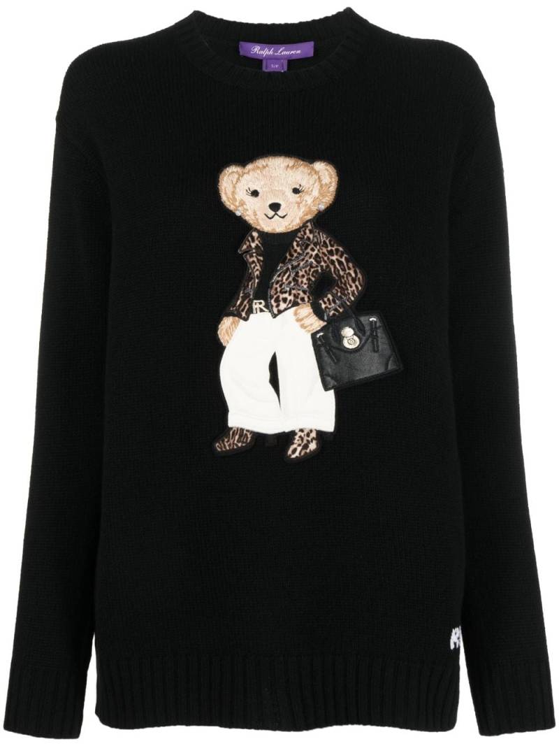 Ralph Lauren Collection Moto Polo Bear cashmere jumper - Black von Ralph Lauren Collection