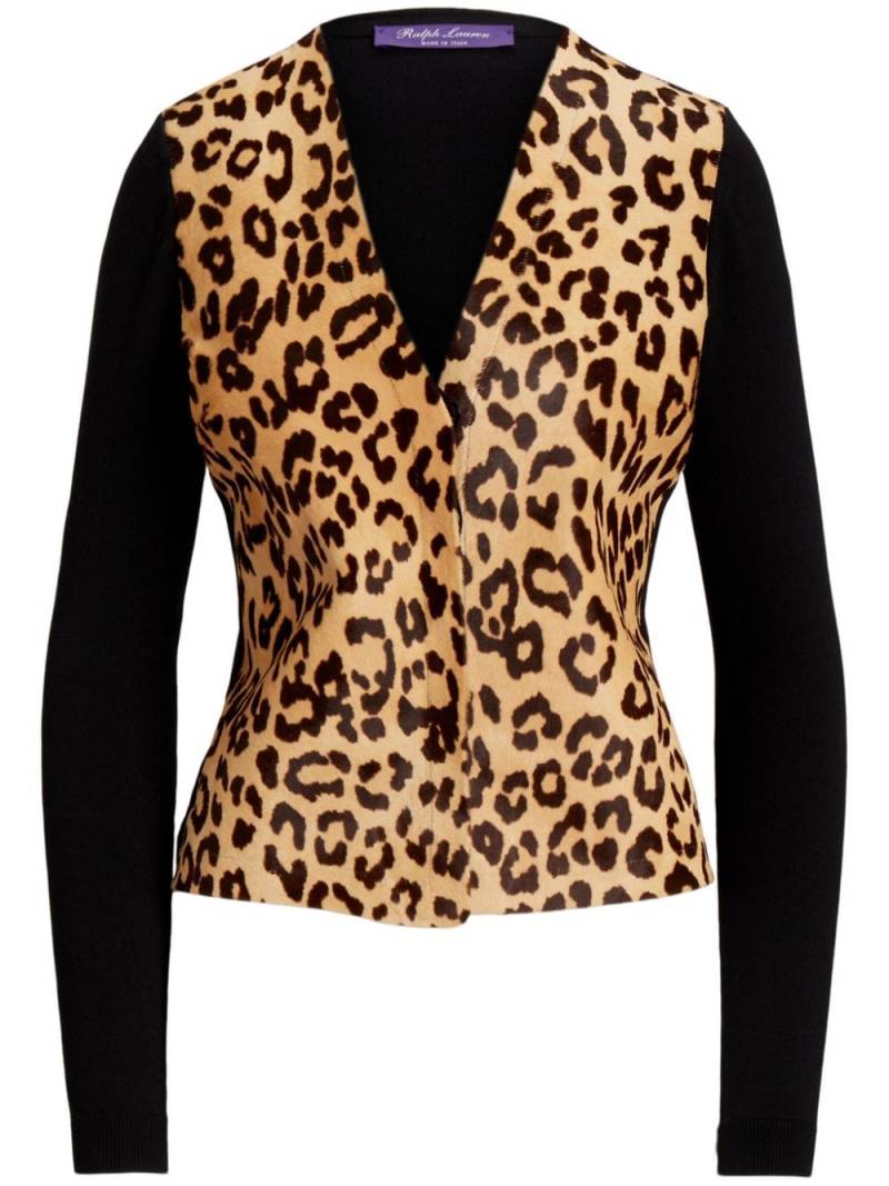 Ralph Lauren Collection leopard-pattern intarsia-knit cardigan - Brown von Ralph Lauren Collection