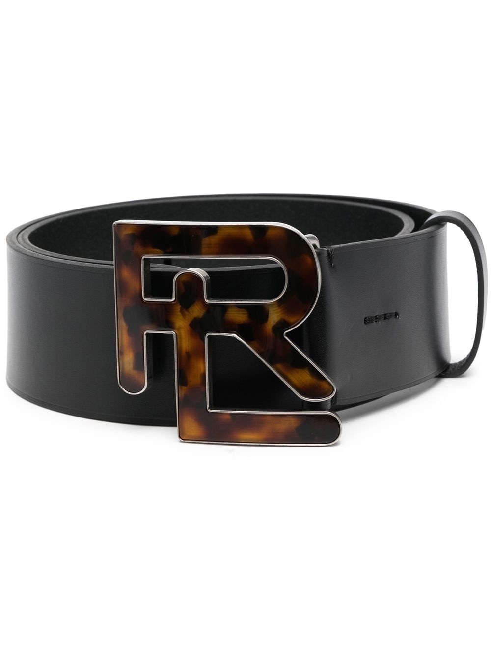 Ralph Lauren Collection logo-buckle leather belt - Black von Ralph Lauren Collection
