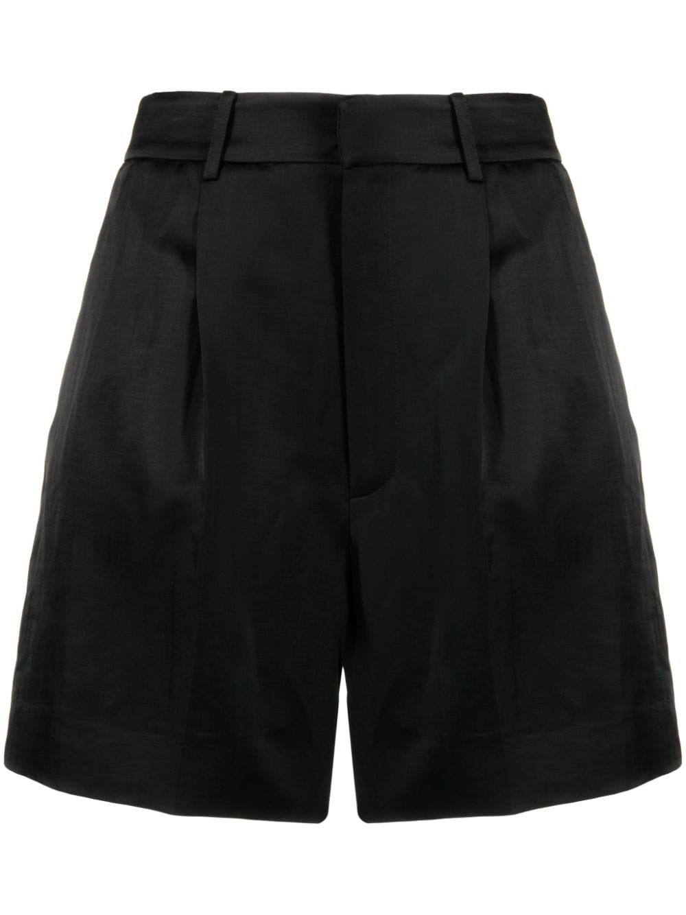 Ralph Lauren Collection logo-embroidered satin shorts - Black von Ralph Lauren Collection