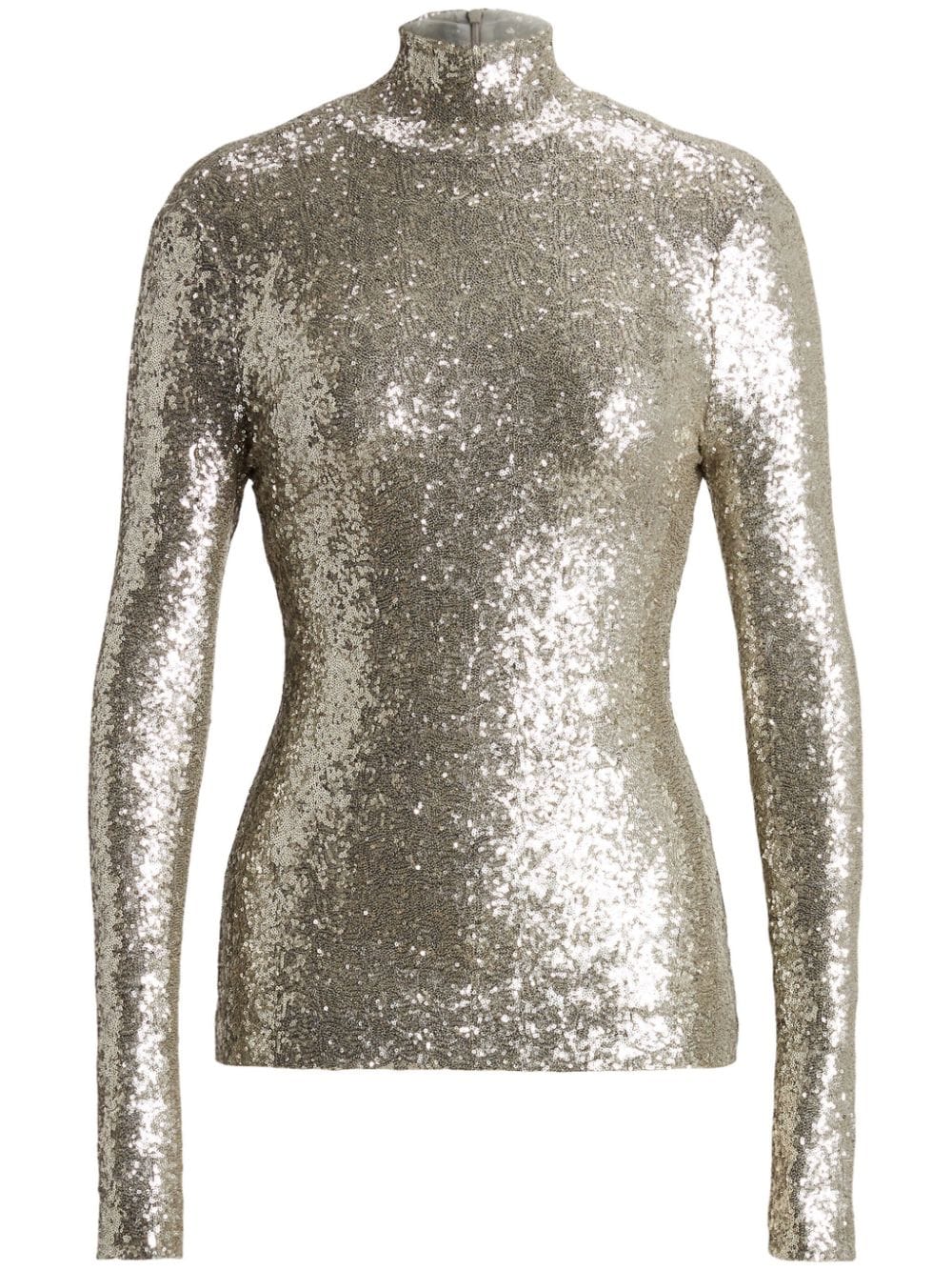 Ralph Lauren Collection sequin-embellished high-neck T-shirt - Silver von Ralph Lauren Collection