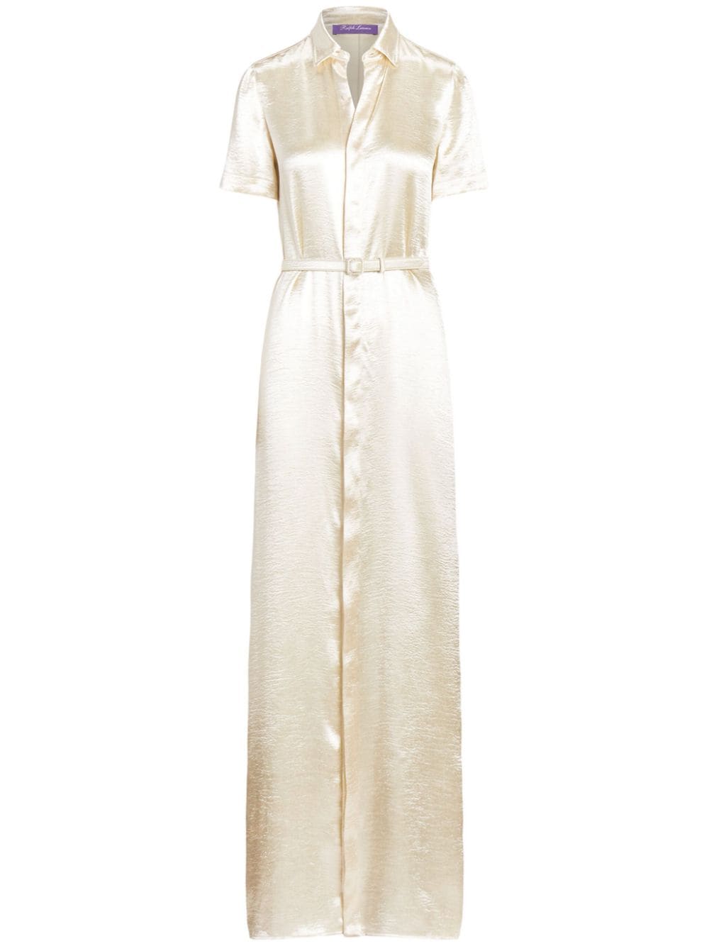 Ralph Lauren Collection short-sleeved satin shirt dress - Neutrals von Ralph Lauren Collection