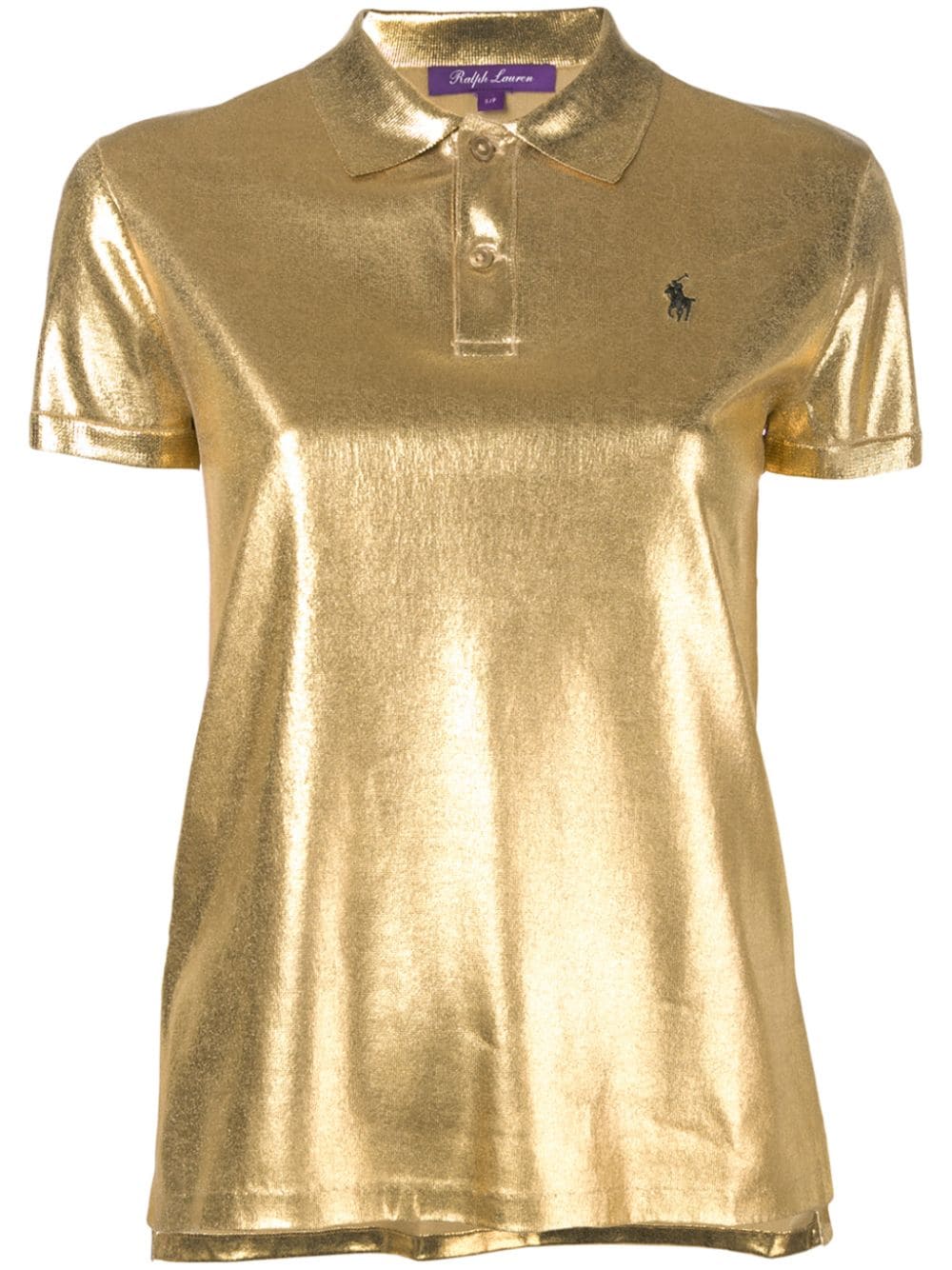 Ralph Lauren Collection silk lamé polo top - Gold von Ralph Lauren Collection