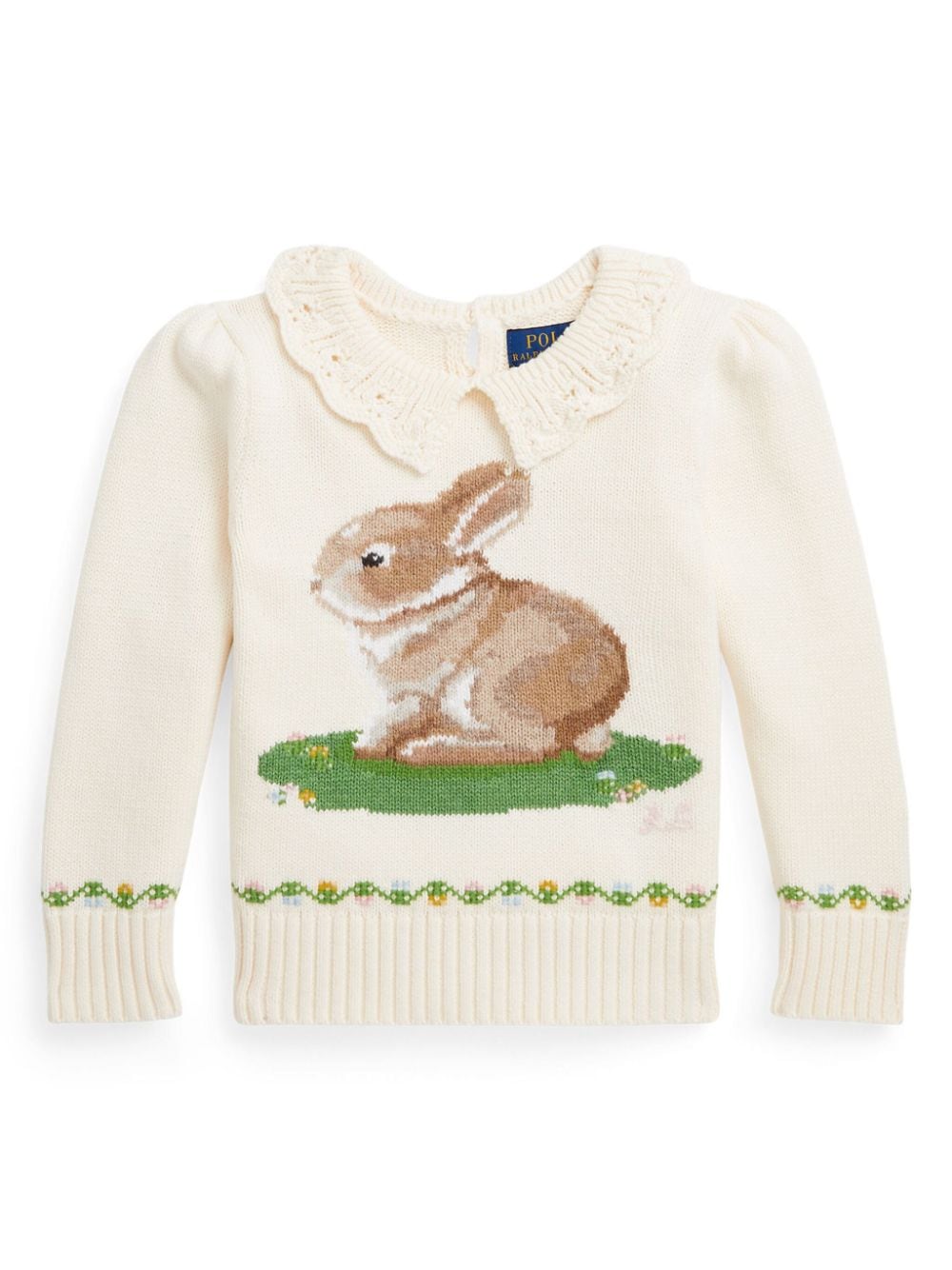 Ralph Lauren Kids Bunny scallop-collar jumper - Neutrals von Ralph Lauren Kids
