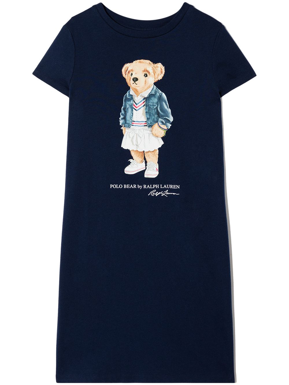 Ralph Lauren Kids Polo Bear cotton T-shirt dress - Blue von Ralph Lauren Kids