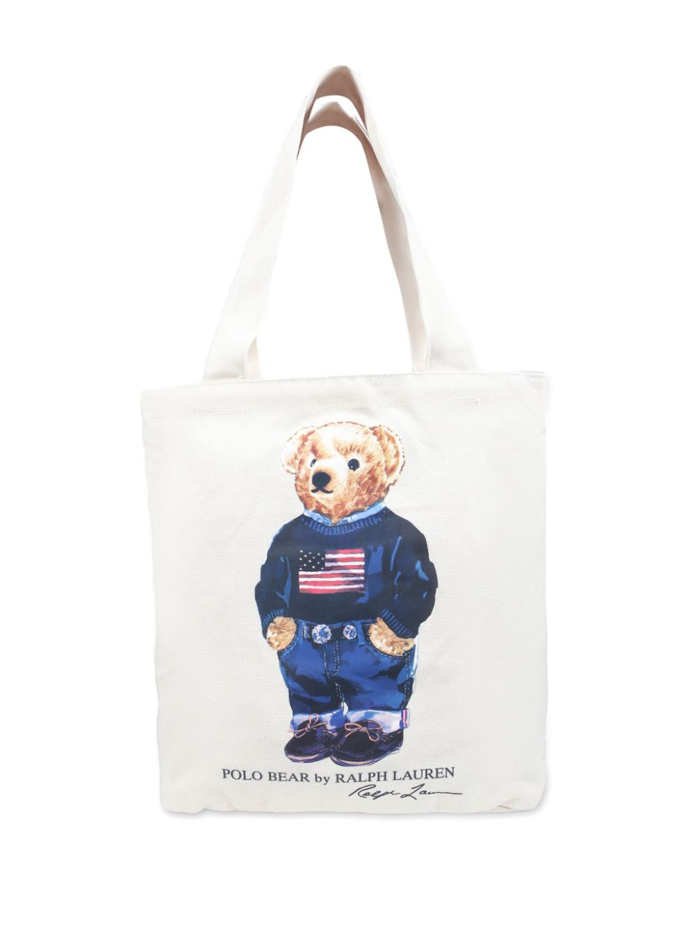 Ralph Lauren Kids Polo Bear cotton tote bag - White von Ralph Lauren Kids