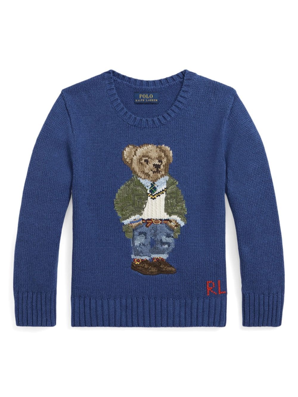 Ralph Lauren Kids Polo Bear intarsia knit-logo jumper - Blue von Ralph Lauren Kids