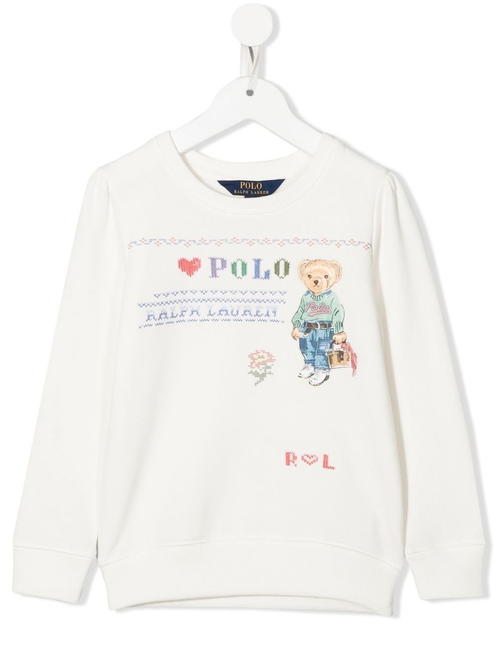 Ralph Lauren Kids Polo Bear logo-embroidered sweatshirt - White von Ralph Lauren Kids