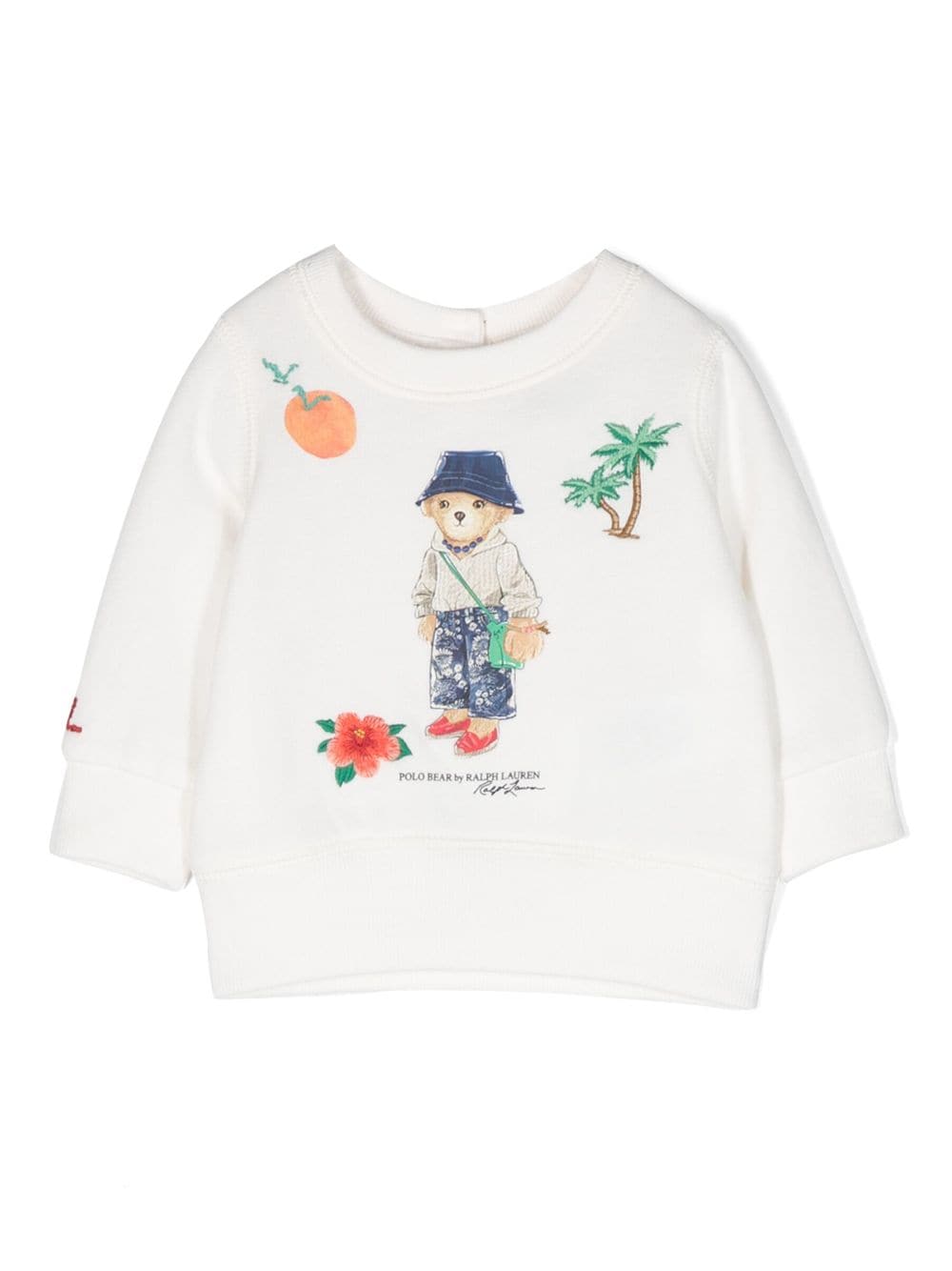 Ralph Lauren Kids Polo Bear-motif cotton-blend sweatshirt - White von Ralph Lauren Kids