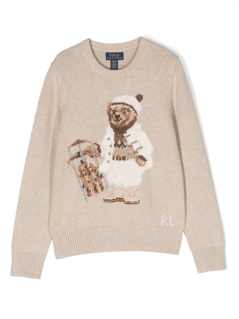 Ralph Lauren Kids Polo Bear-motif cotton jumper - Neutrals von Ralph Lauren Kids