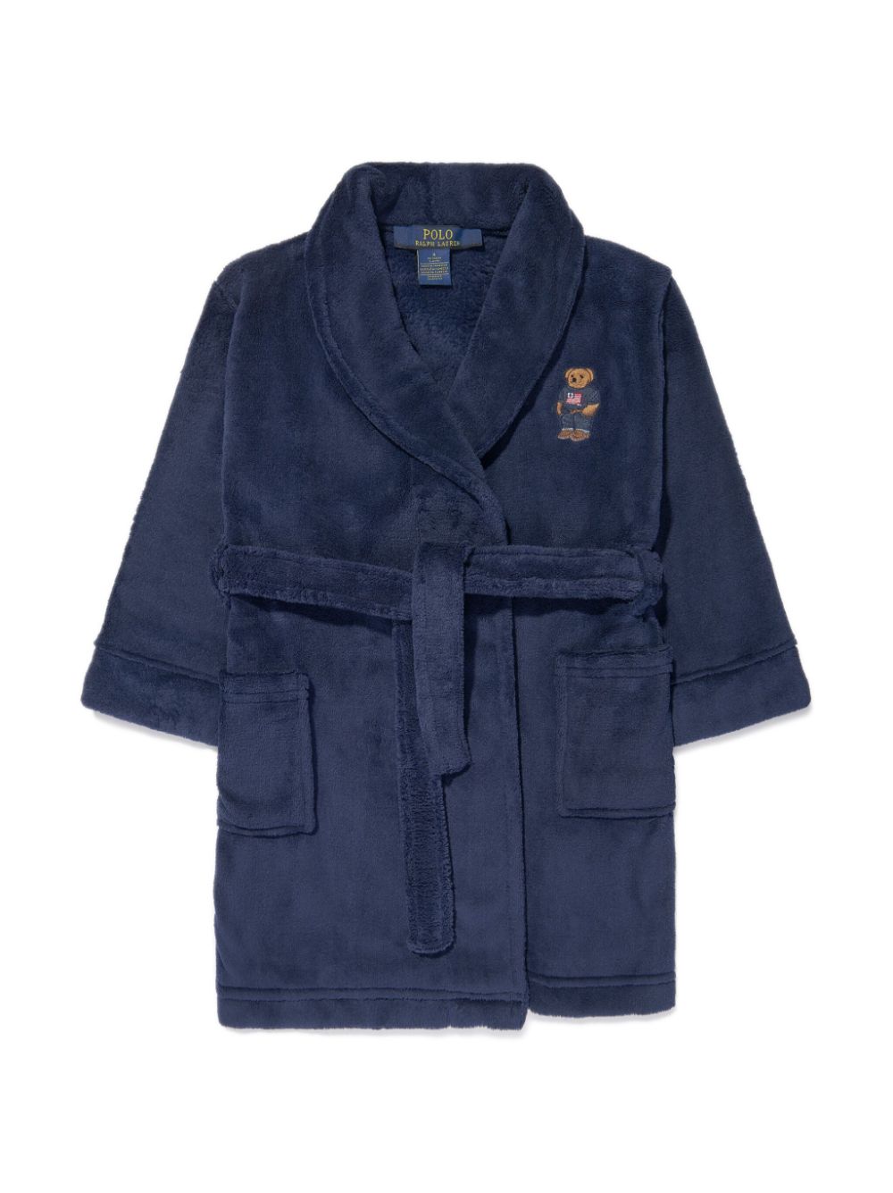 Ralph Lauren Kids Polo Bear-patch terry robe - Blue von Ralph Lauren Kids