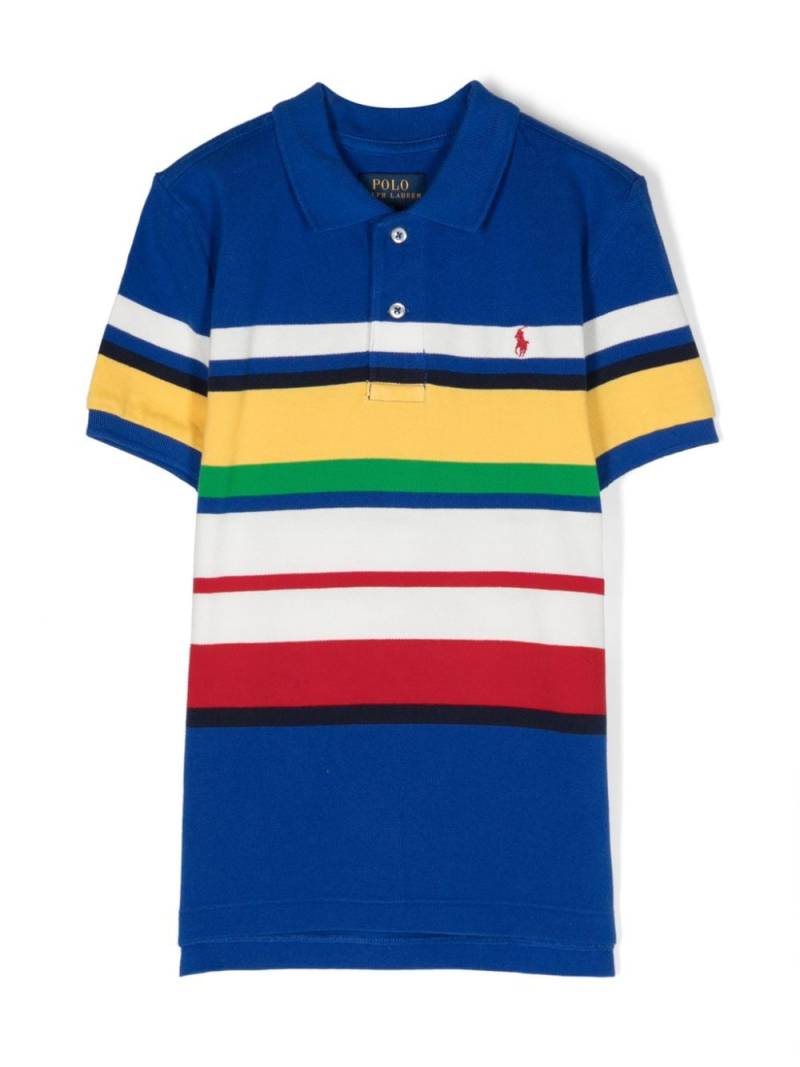 Ralph Lauren Kids Polo Pony-embroidered colour-block polo shirt - Blue von Ralph Lauren Kids