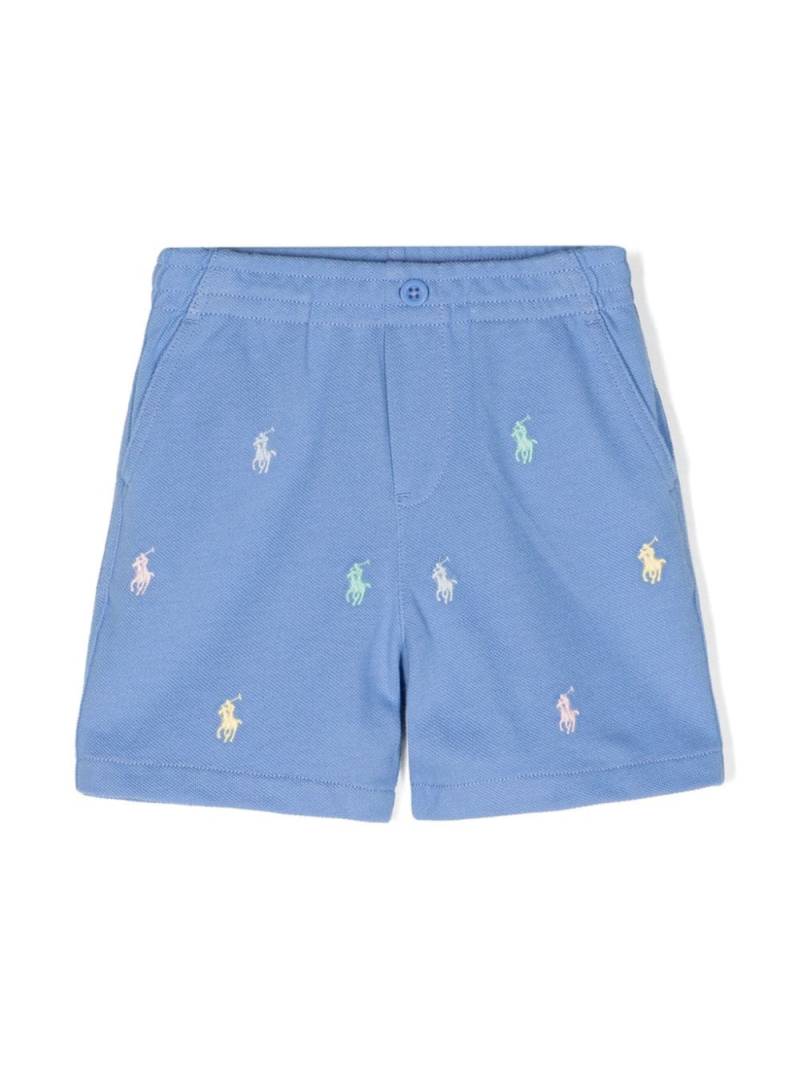 Ralph Lauren Kids Polo Pony-embroidered cotton shorts - Blue von Ralph Lauren Kids