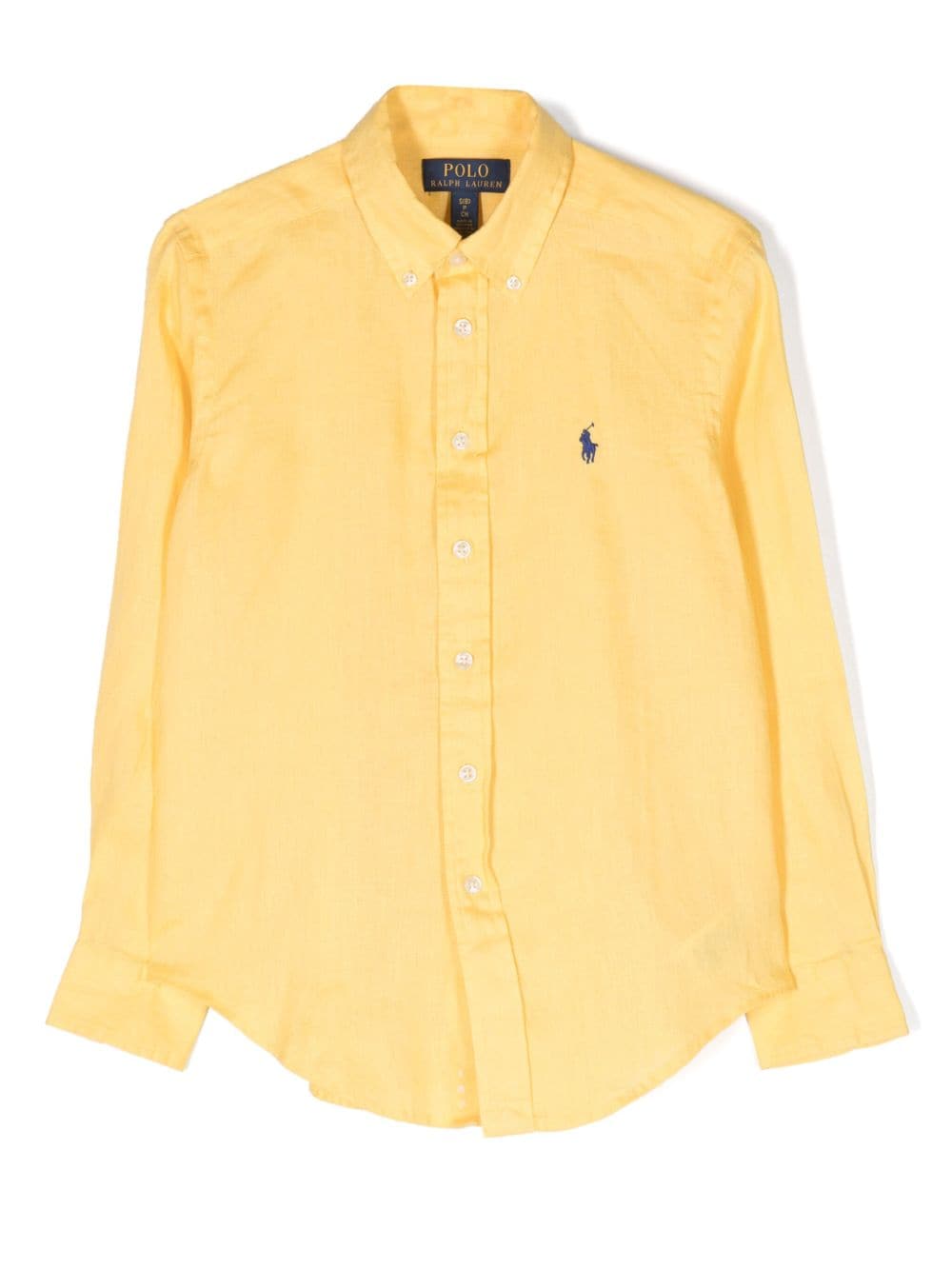 Ralph Lauren Kids Polo Pony-embroidered linen shirt - Yellow von Ralph Lauren Kids