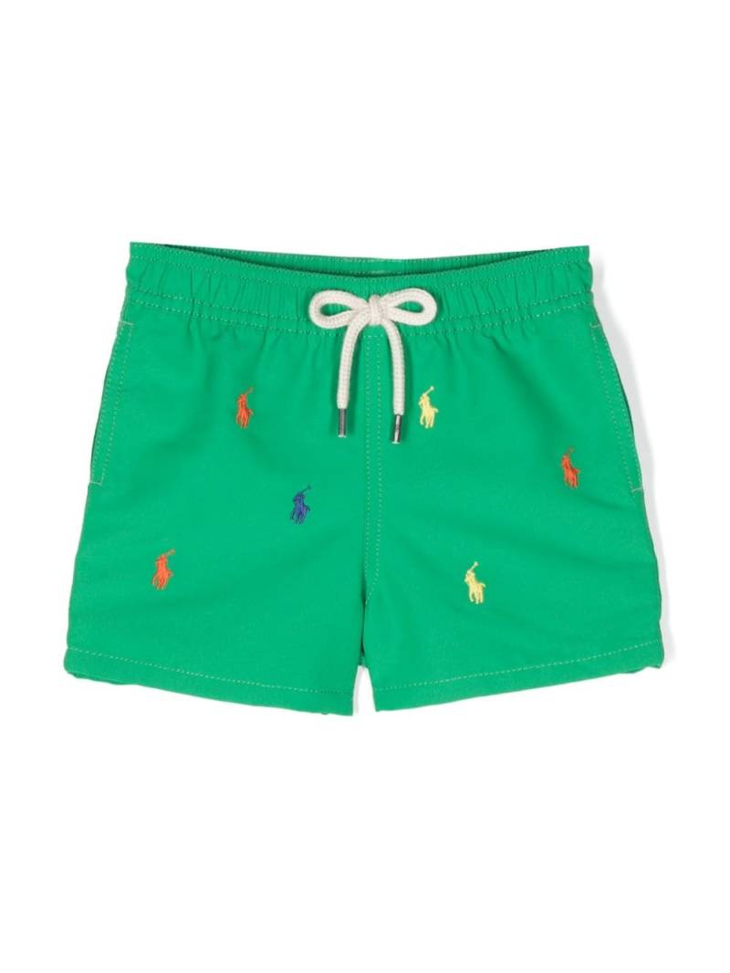 Ralph Lauren Kids Polo Pony-embroidered swim shorts - Green von Ralph Lauren Kids