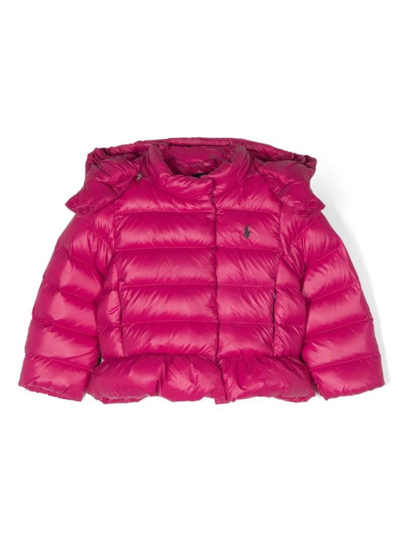 Ralph Lauren Kids Polo Pony-motif padded hooded jacket - Pink von Ralph Lauren Kids