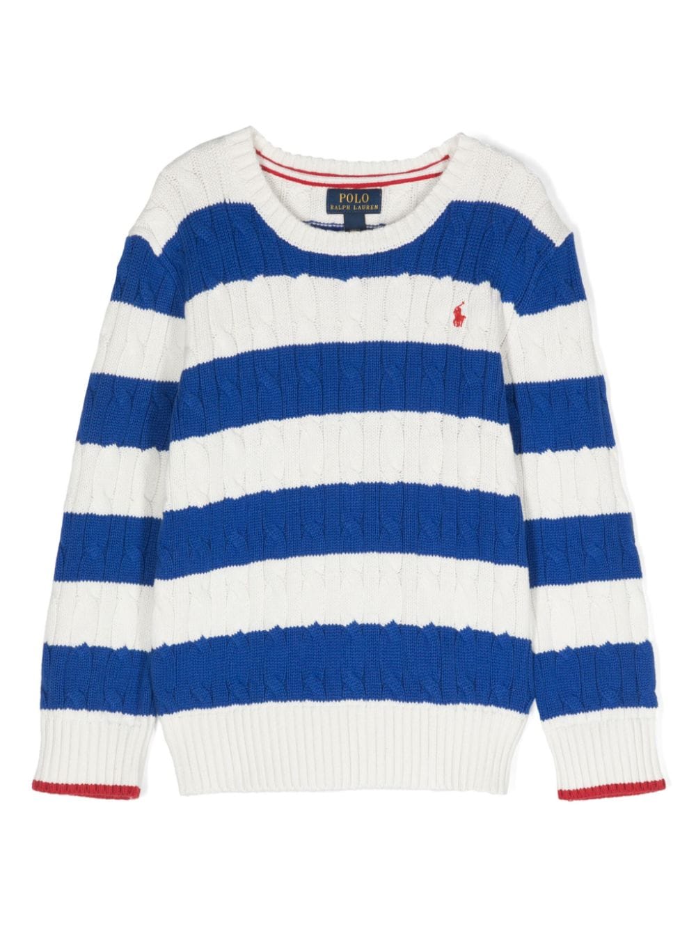 Ralph Lauren Kids Polo-Pony-motif striped jumper - Blue von Ralph Lauren Kids