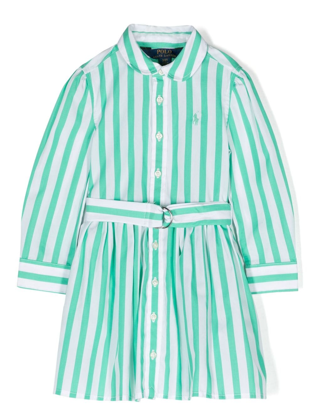 Ralph Lauren Kids Polo Pony-motif striped shirtdress - Green von Ralph Lauren Kids