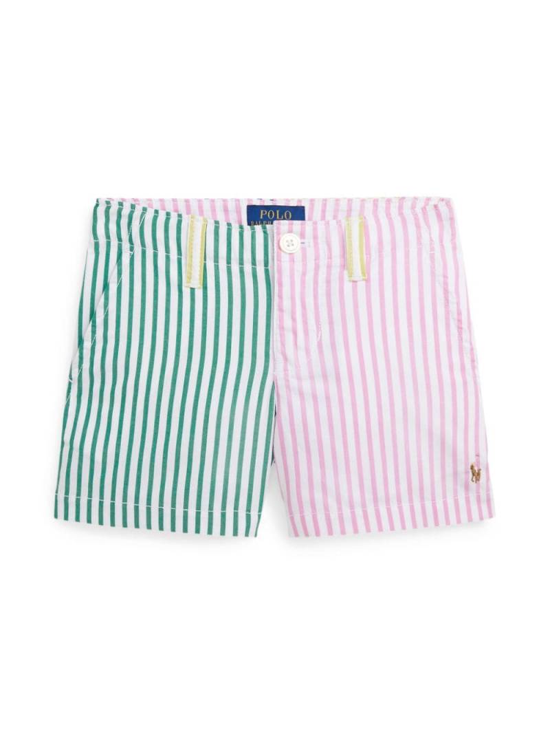 Ralph Lauren Kids Polo Pony striped cotton shorts - Green von Ralph Lauren Kids