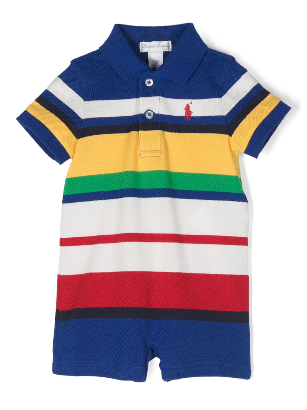 Ralph Lauren Kids Polo Pony striped cotton romper - Blue von Ralph Lauren Kids