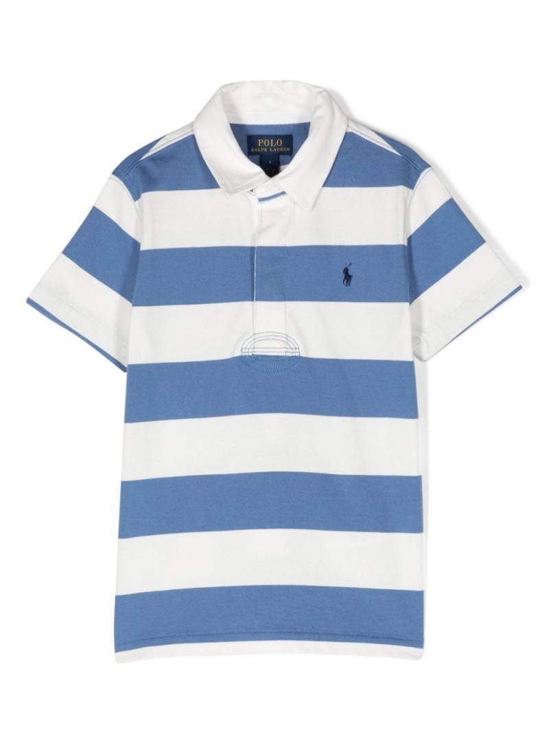 Ralph Lauren Kids Pony-embroidered striped polo shirt - Blue von Ralph Lauren Kids