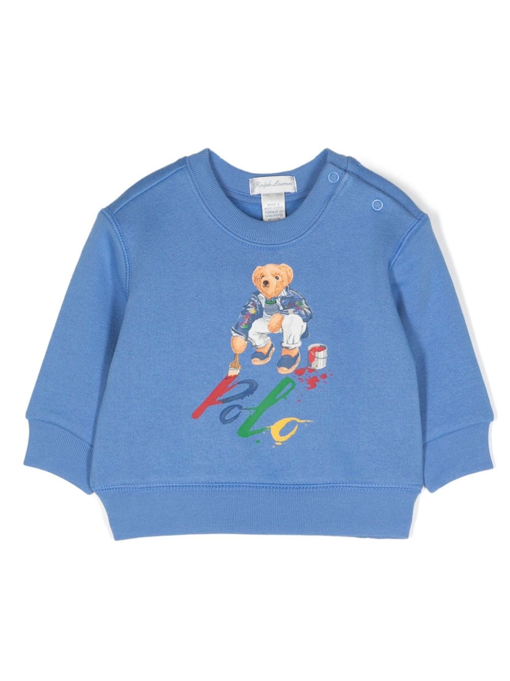 Ralph Lauren Kids Teddy Bear cotton-blend sweatshirt - Blue von Ralph Lauren Kids