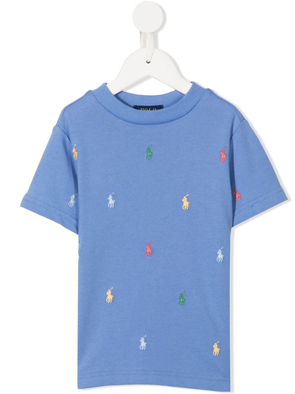 Ralph Lauren Kids all-over embroidered logo T-shirt - Blue von Ralph Lauren Kids