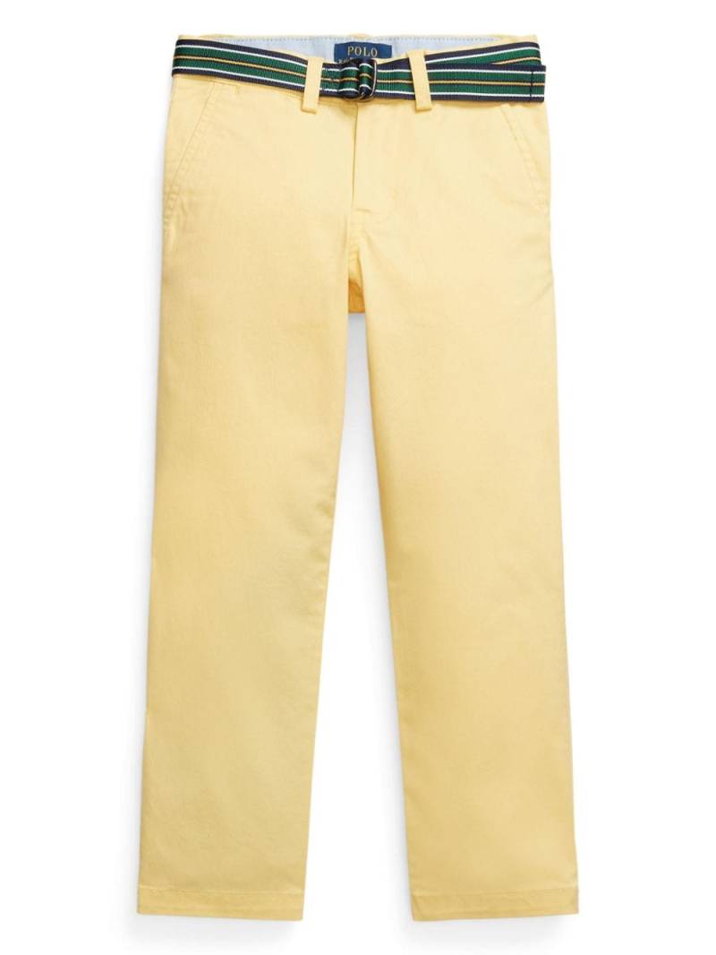 Ralph Lauren Kids belted straight-leg chinos - Yellow von Ralph Lauren Kids