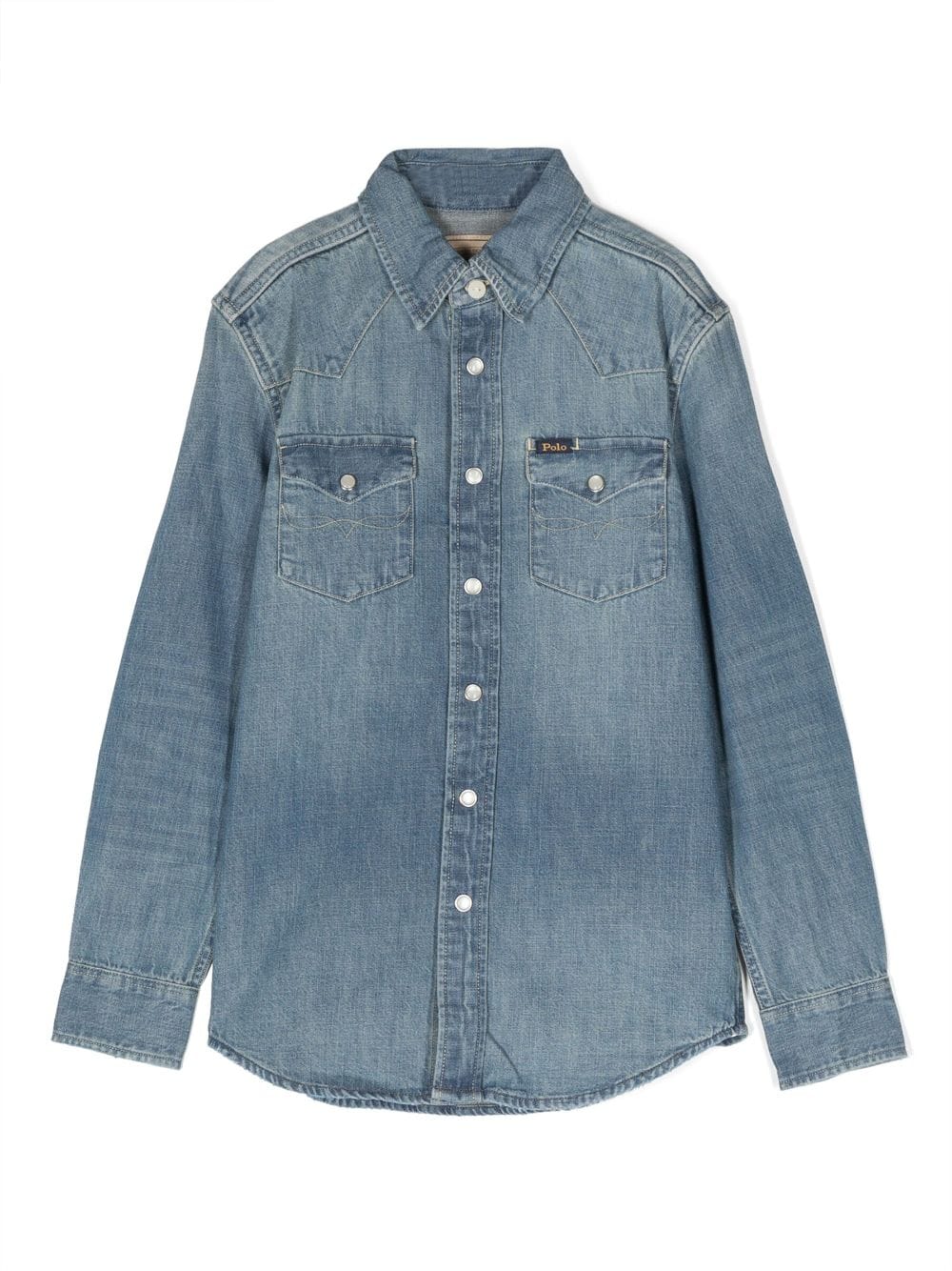 Ralph Lauren Kids button-up denim shirt - Blue von Ralph Lauren Kids