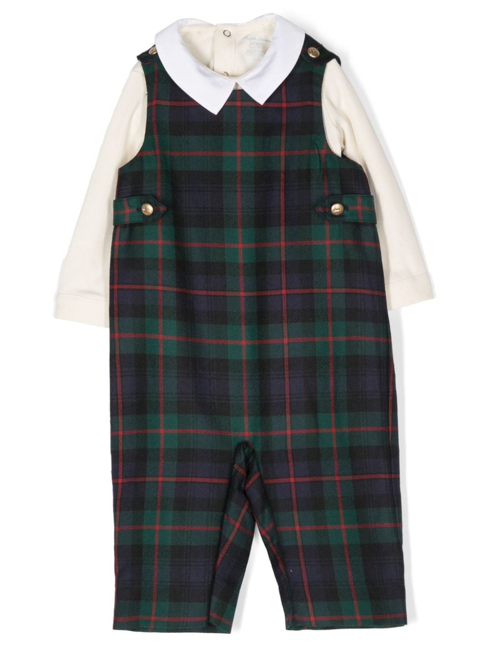 Ralph Lauren Kids check-pattern cotton bodysuit - Blue von Ralph Lauren Kids