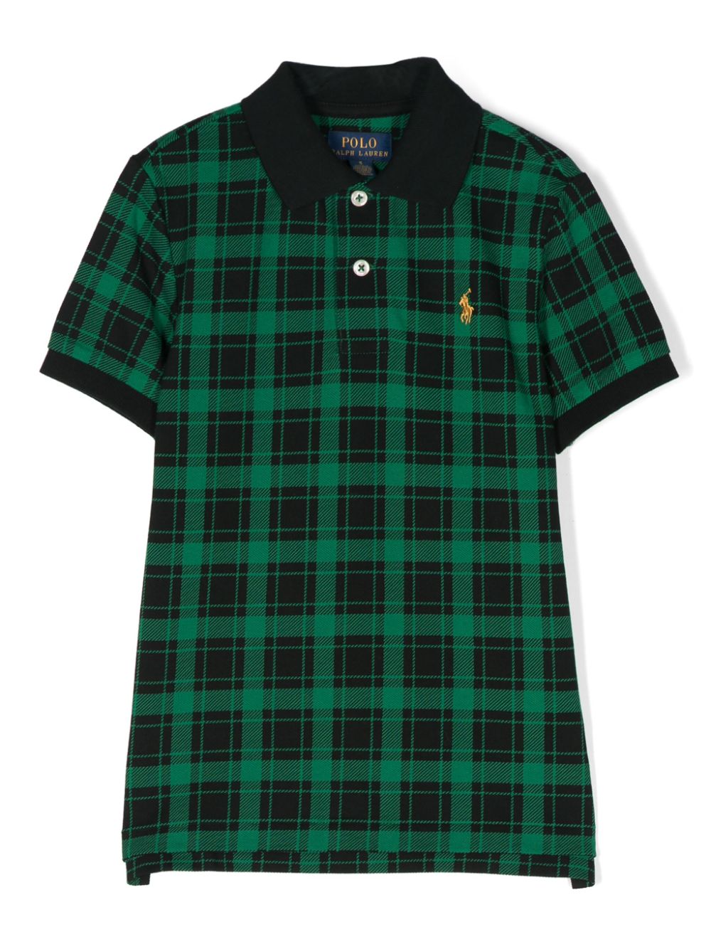 Ralph Lauren Kids check-pattern cotton polo shirt - Green von Ralph Lauren Kids