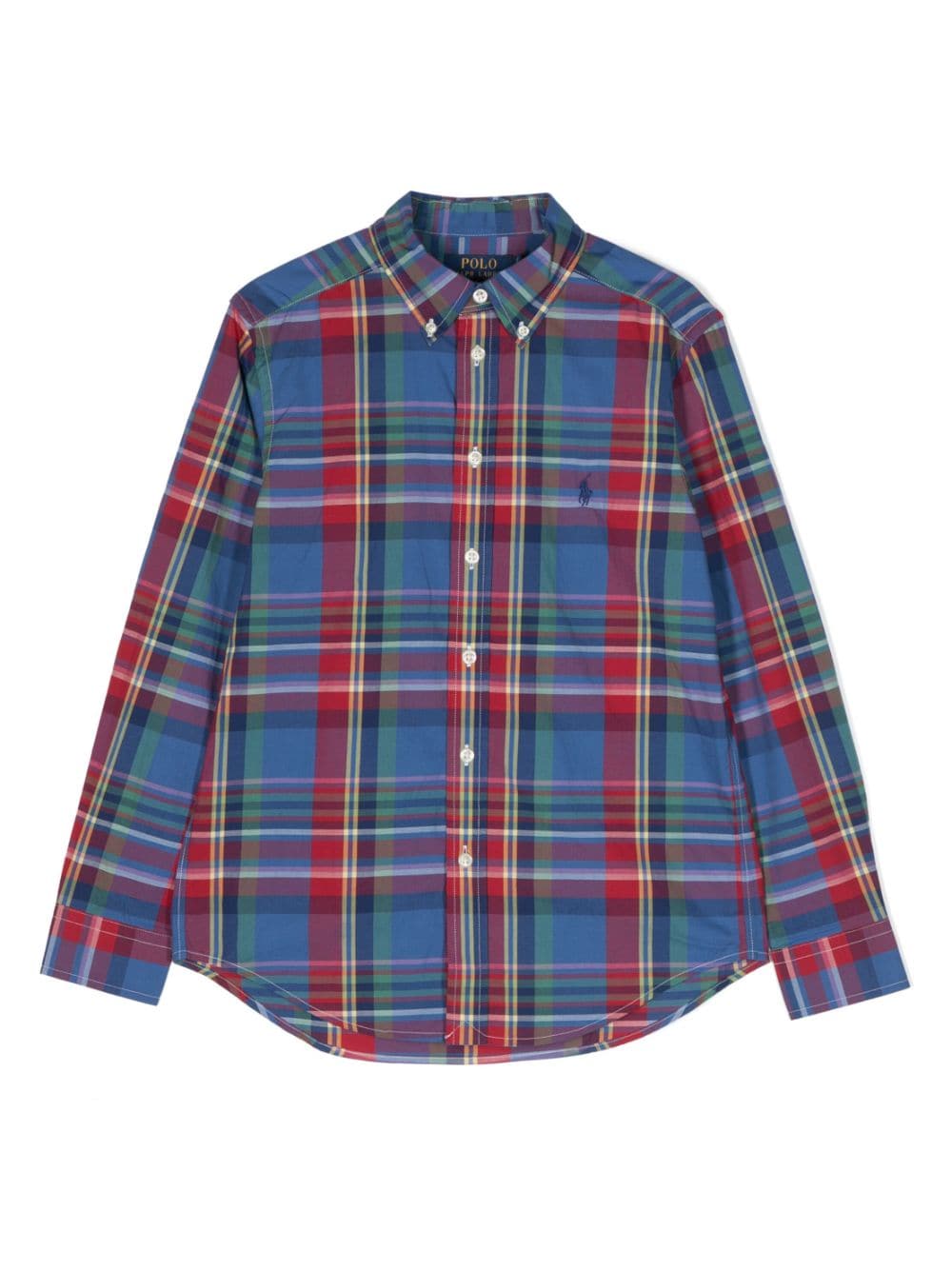 Ralph Lauren Kids check-print cotton shirt - Blue von Ralph Lauren Kids